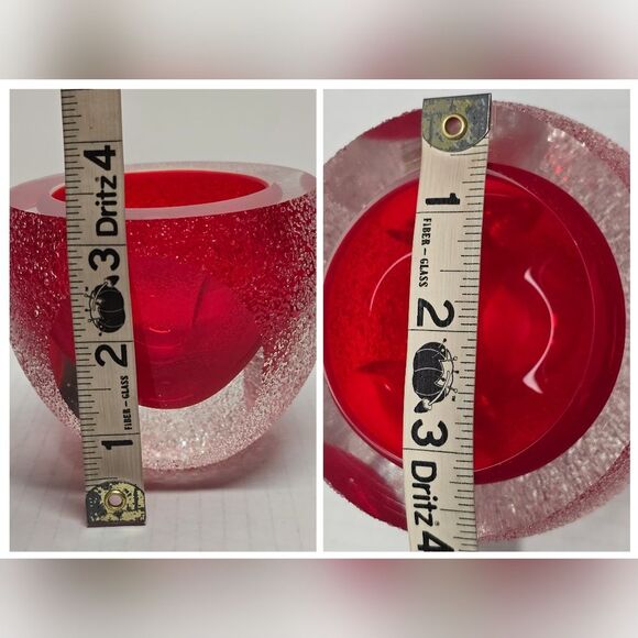 Alessandro Mandruzzato Murano Sommerso Red Faceted Glass Vase Bowl - Picture 7 of 8
